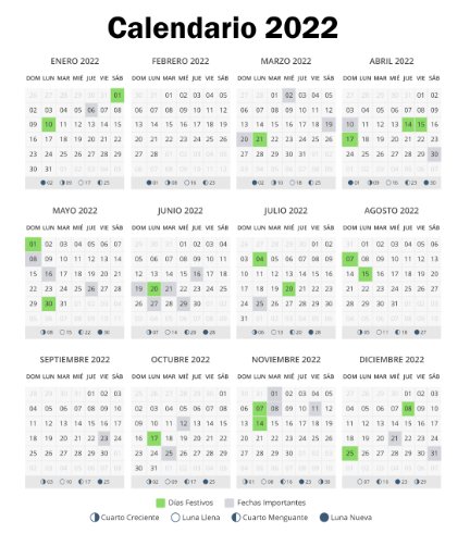 Calendario año 2021